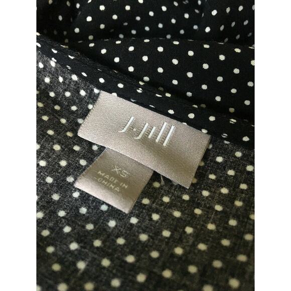 J JILL Womens Tank Top Sleeveless Shirt Size XS Black & White Pin Dot, Scoop - Picture 3 of 5